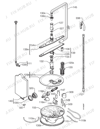 Взрыв-схема посудомоечной машины Privileg 941778_1035 - Схема узла Hydraulic System 272